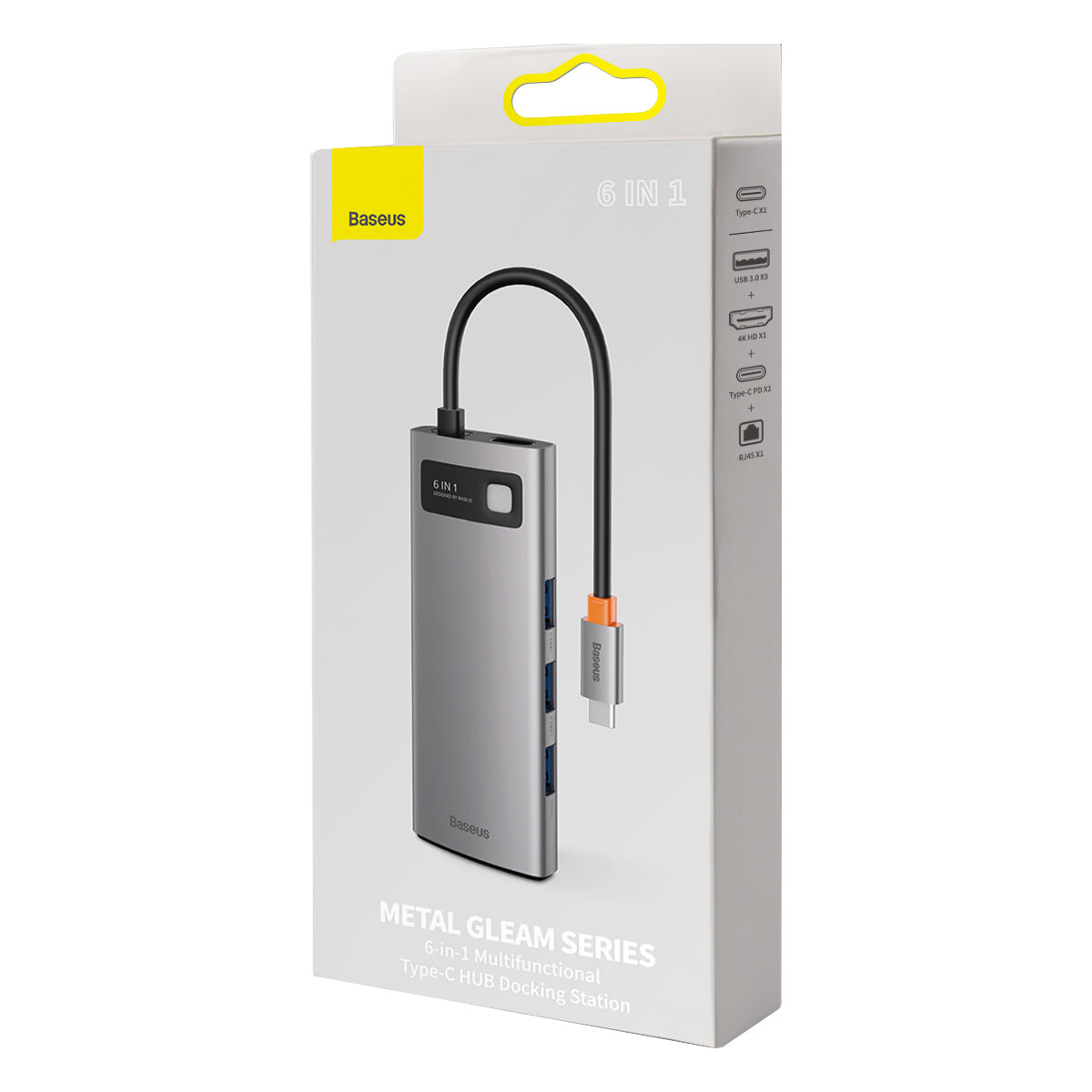 Adaptador hub metálico - Hub 6 en 1 tipo c (usb - hdmi - rj45) - BASEUS-GSMPRO.CL