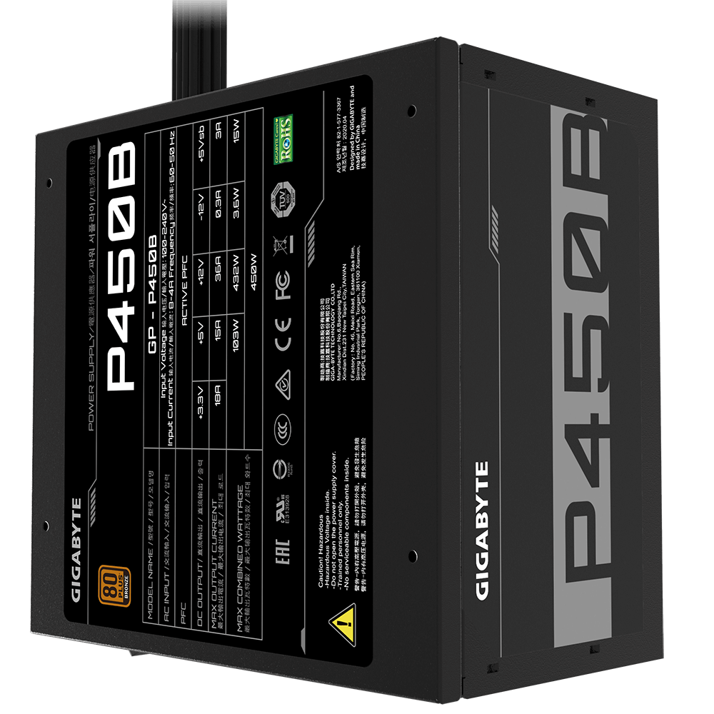 Fuente de Poder Gigabyte Power supply 450 Watt 80+ Bronze-GSMPRO.CL