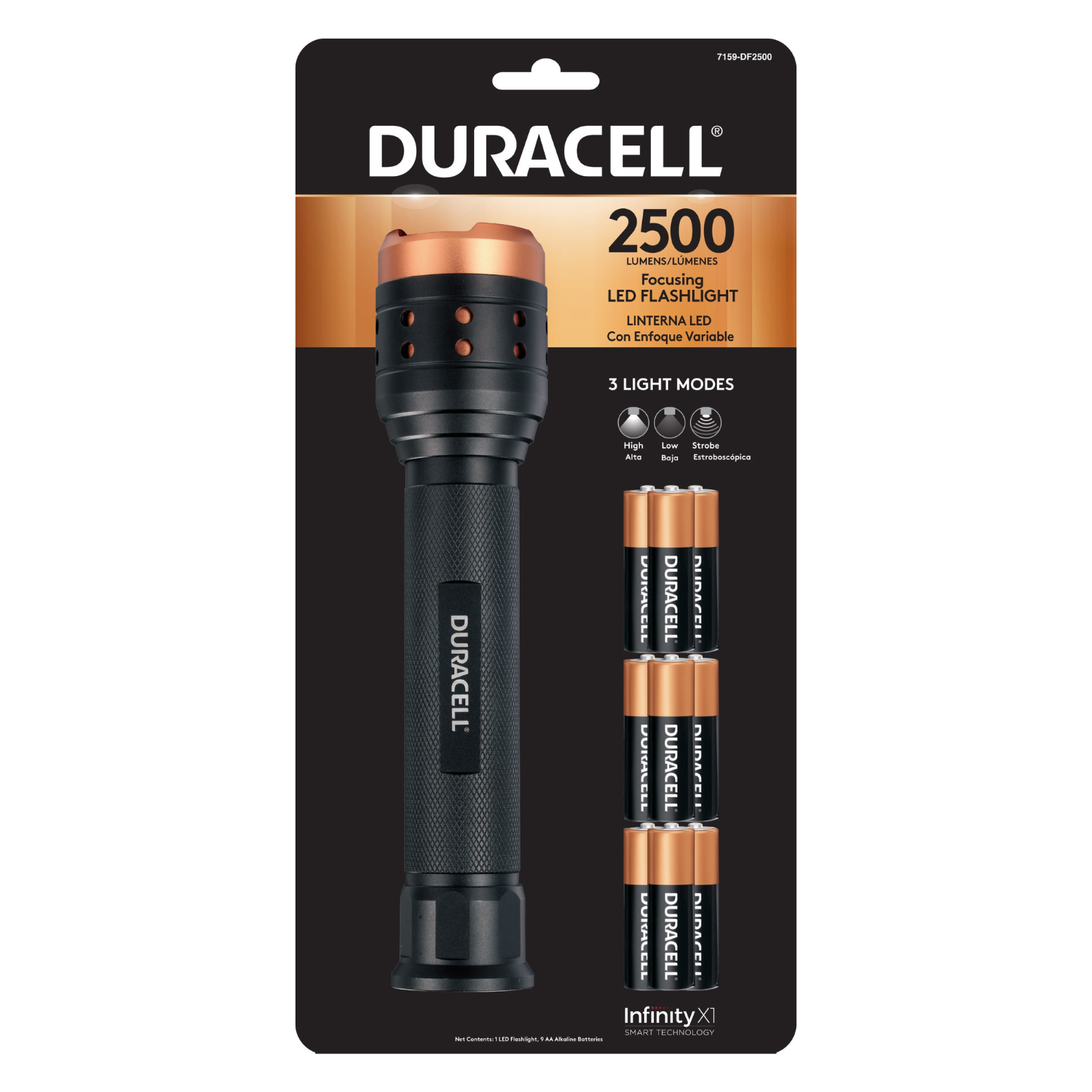 Linterna Ajustable Duracell 2500 Lumen, DF2500-GSMPRO.CL