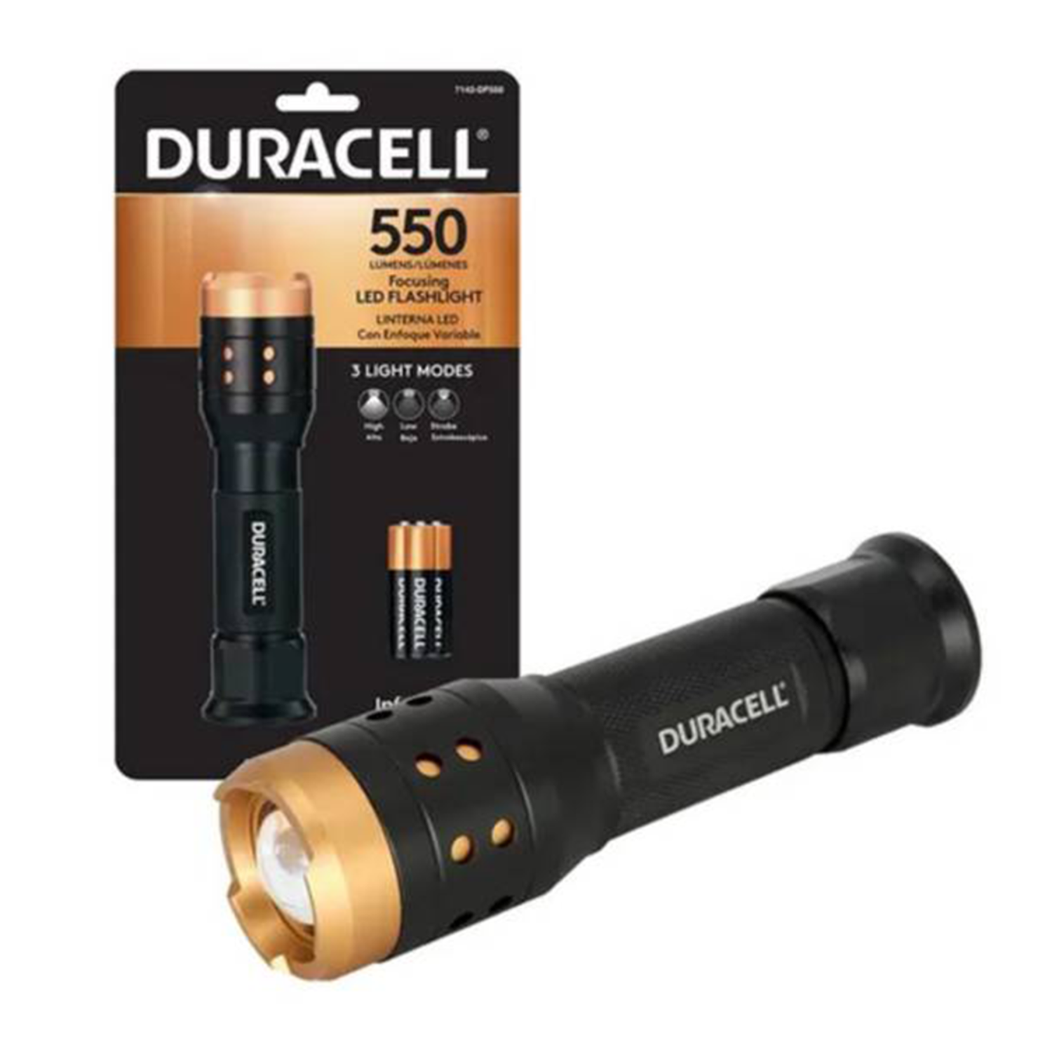 Linterna Ajustable Duracell 550 Lumen, DF550-GSMPRO.CL