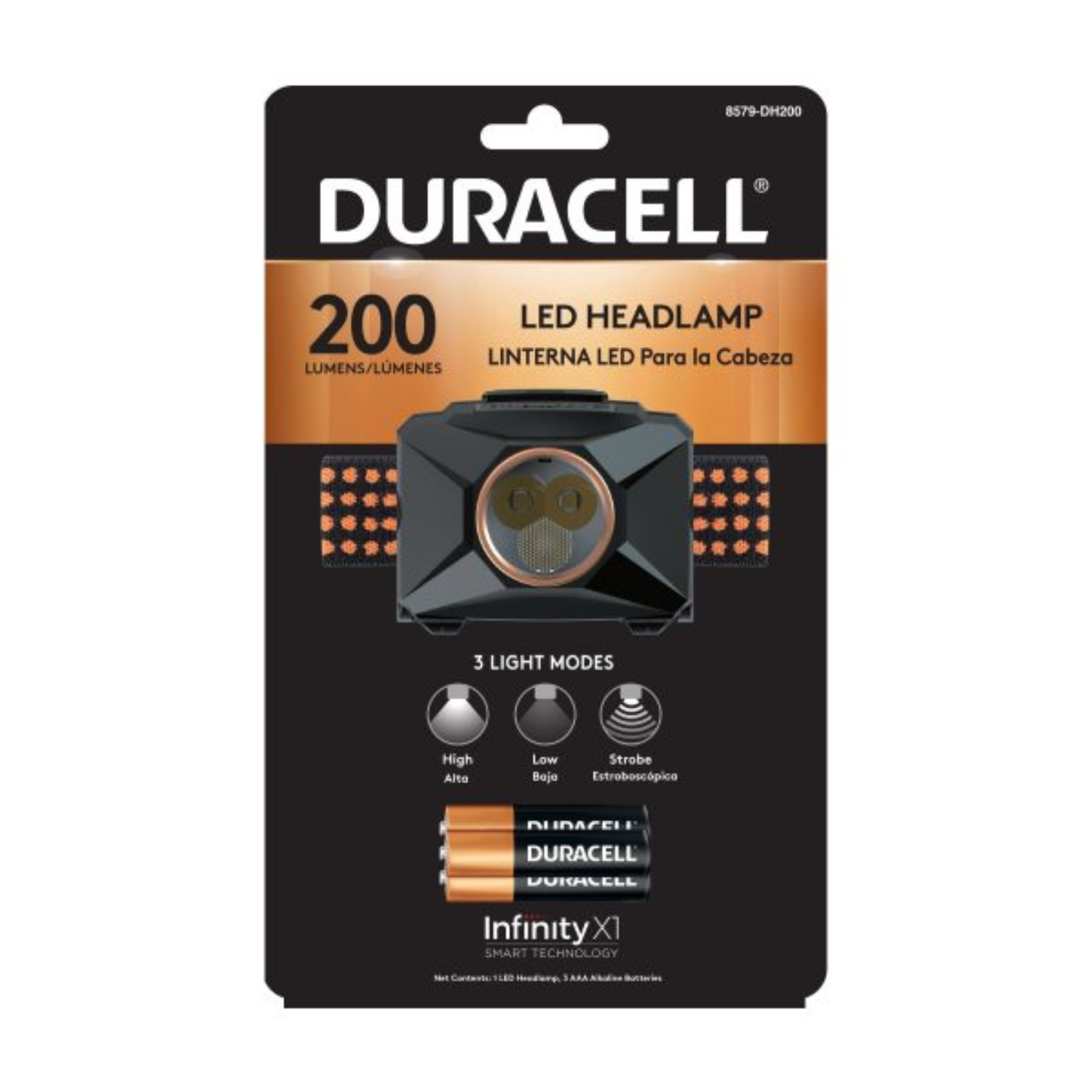 Linterna Cintillo Duracell 200 Lumen, 3 Modos DH200-GSMPRO.CL