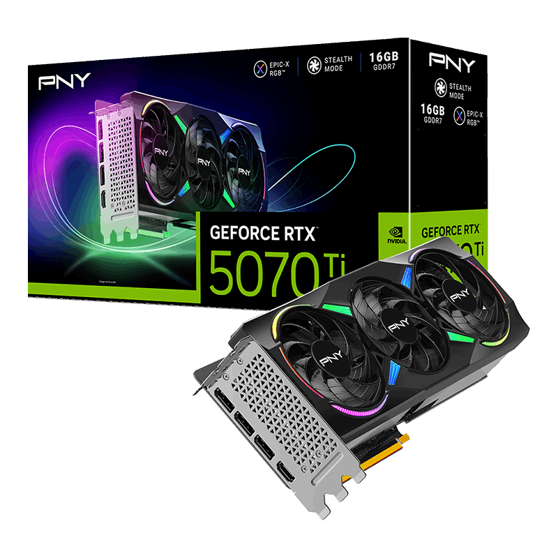 PNY GeForce RTX 5070Ti 16GB ARGB Overclocked Triple Fan-GSMPRO.CL