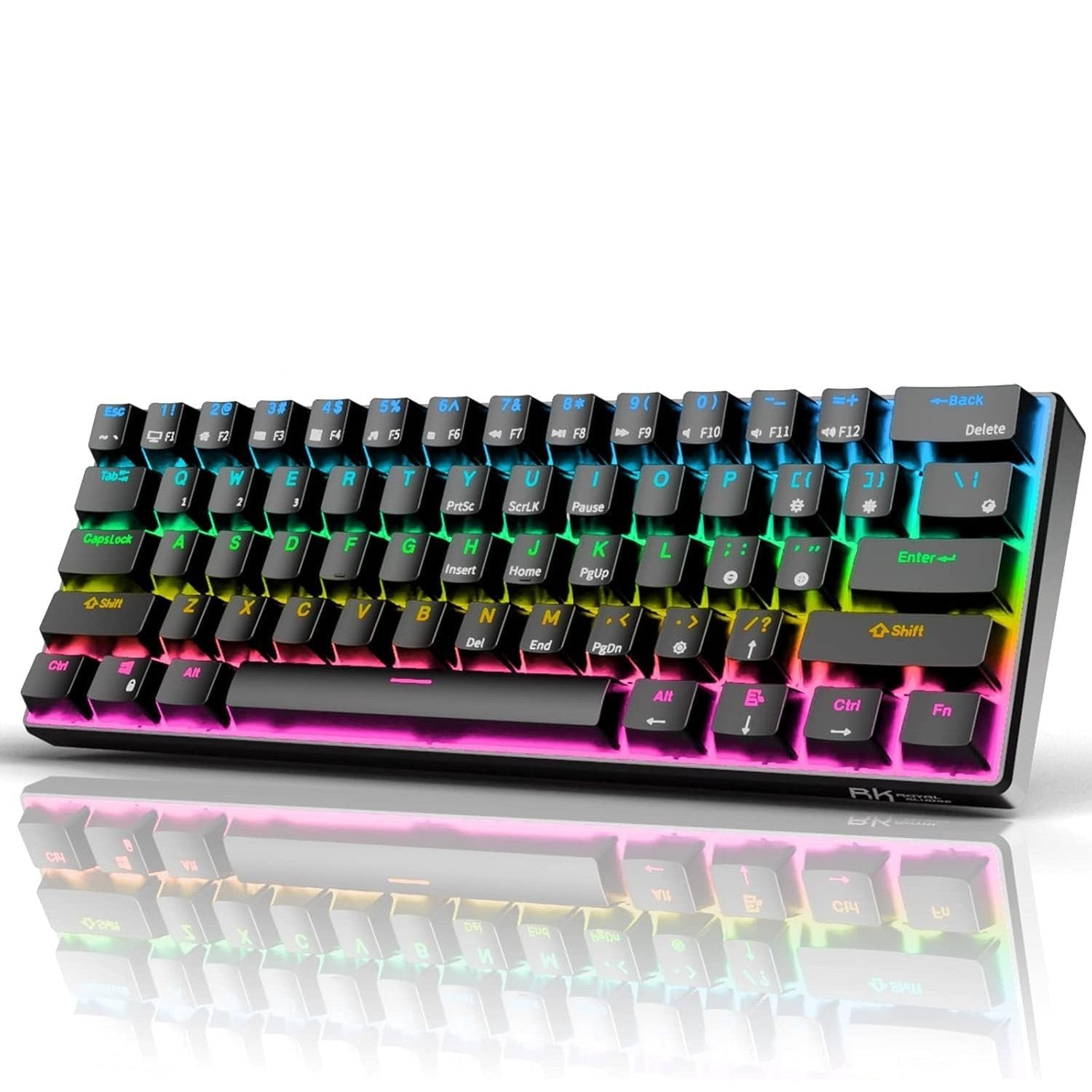 Teclado Gamer Mecánico Royal Kludge RK61 RGB- Switch Azul / Color Negro-GSMPRO.CL