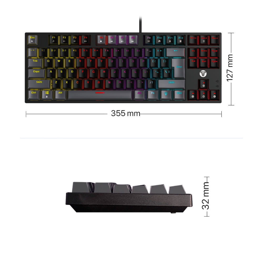 Teclado mecánico Fantech MK876V2 ATOM87 RGB Hotswappable-GSMPRO.CL