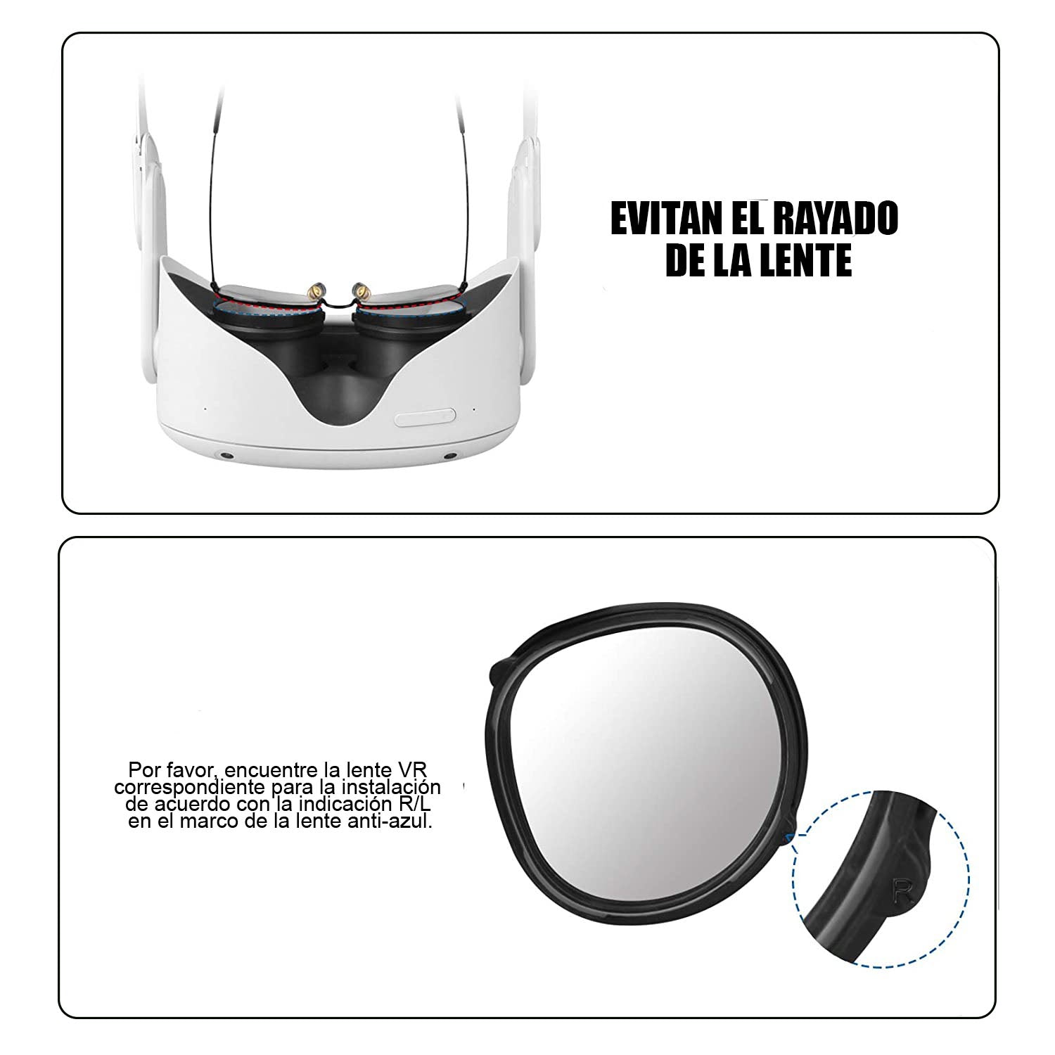 FICEP - Lentes graduados para Oculus Quest 2 Anti-Luz Azul-GSMPRO.CL