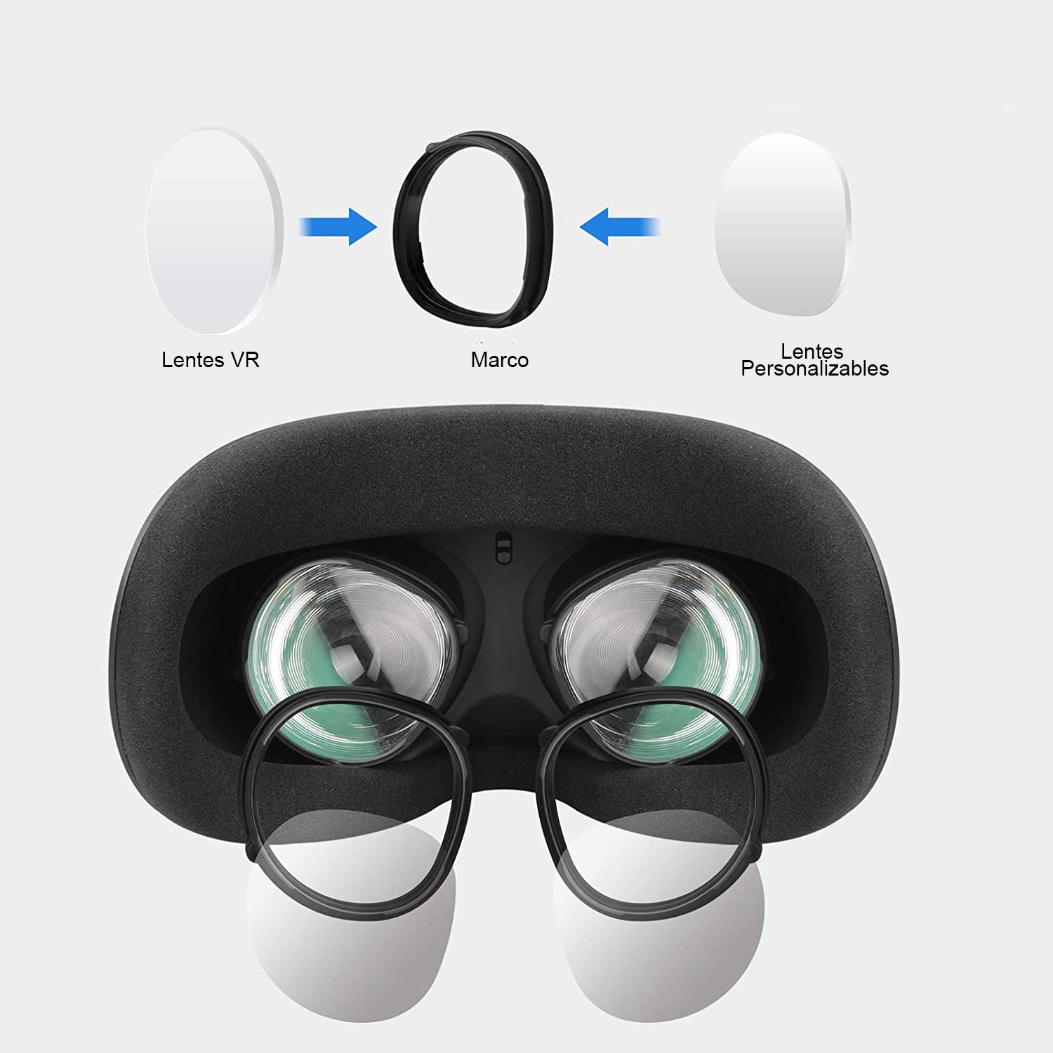 FICEP - Lentes graduados para Oculus Quest 2 Anti-Luz Azul-GSMPRO.CL